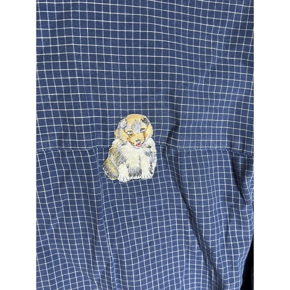 Bobbie Brooks DOG Patch BLING Woof DOGS Button Up Shirt Vintage Womens‎ 22W/24W - Picture 13 of 16